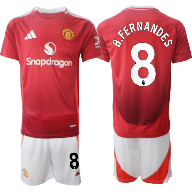Men 2024-2025 Club Manchester United home Red 8 Soccer Jersey